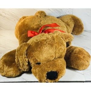 Animal Adventure Plush Giant Dog  Brown Puppy 2017 Stuffed animal Toy 31"L NWT